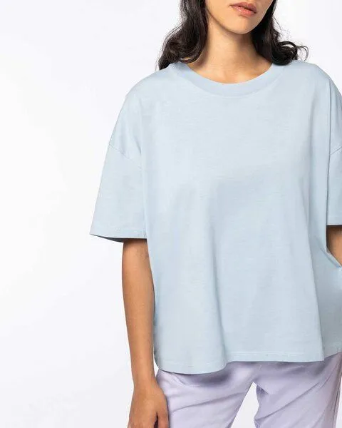 YTWOO YTWOO Damen Oversized T-Shirt aus Bio-Baumwolle, Aquamarine, – Produktbild 1 von 4