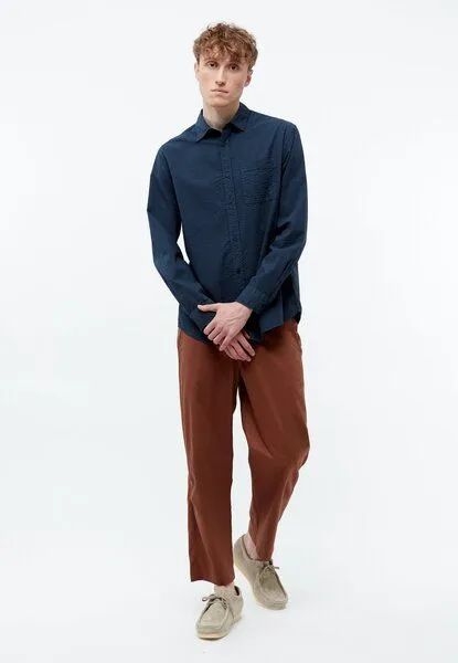 Givn Berlin Givn Berlin Hemd GBYUVAL aus Bio-Baumwoll Seersucker, Midnight blue (structure), – Produktbild 2 von 4