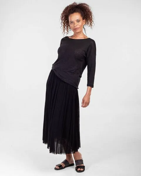 Alma & Lovis Alma & Lovis Sommer Leinenshirt aus Leinen-Jersey | Linen Pure, Schwarz, – Produktbild 2 von 4