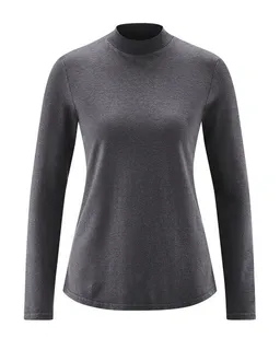 HempAge HempAge Damen Langarm-Shirt mit Stehkragen Hanf/Bio-Baumwolle – Produktbild 1 von 1