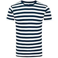 Mantis Mantis Damen / Herren Unisex T-Shirt Shirt Striped gestreift Bio Baumwolle Vegan, Navy/weiss, – Produktbild 1 von 1