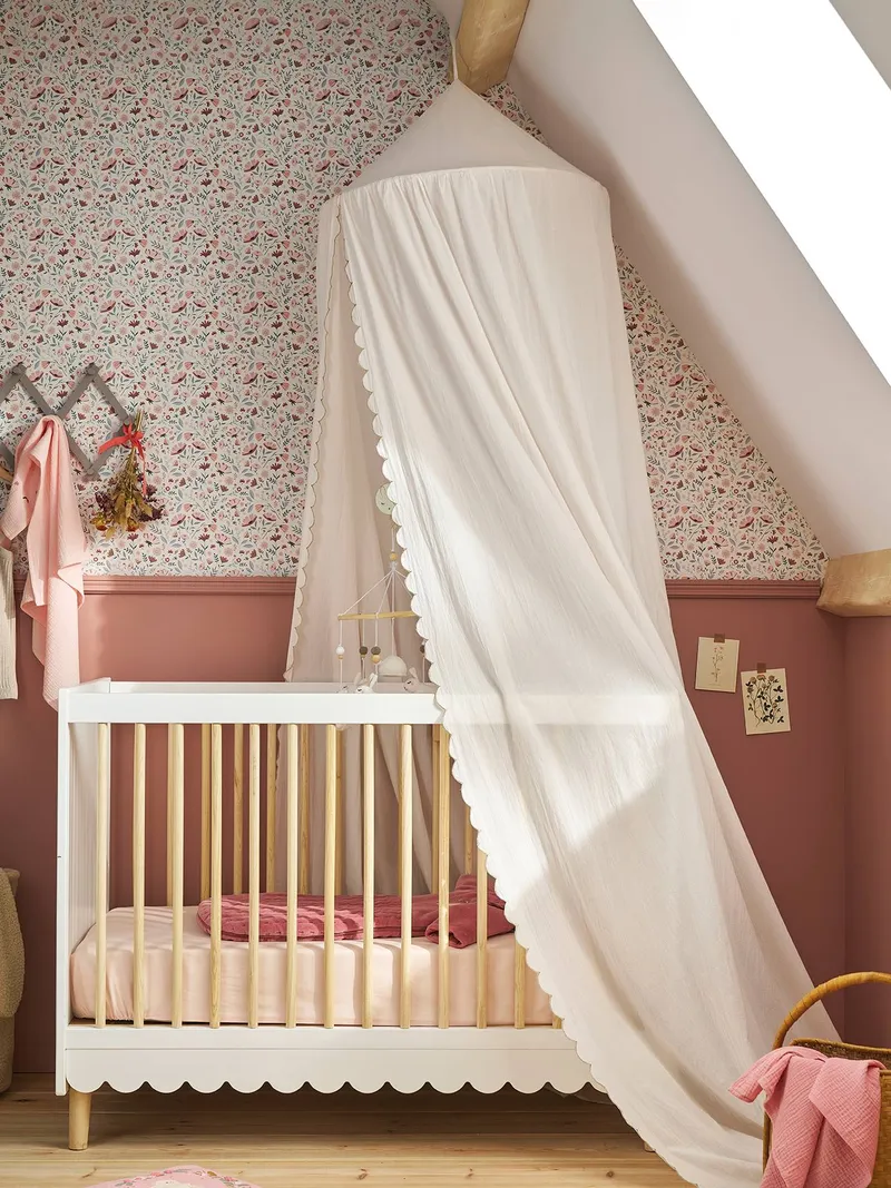 Vertbaudet Vertbaudet Betthimmel FESTON für Babyzimmer, Wollweiß, – Produktbild 1 von 4