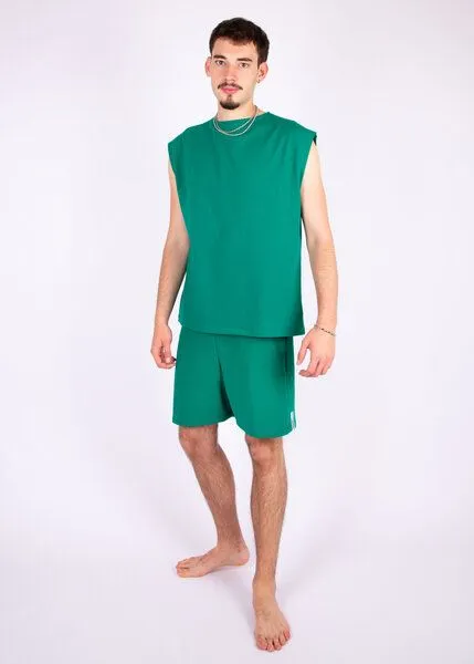 ÆVRIL ÆVRIL Unisex Oversize Shirt // Emerald Green // Bio-Baumwolle – Produktbild 2 von 4