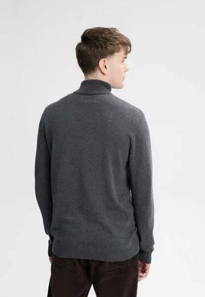 MELA Feinstrick Rollkragenpullover KANJA | von MELA | Fairtrade & GOTS zertifiziert, Anthrazit melange, – Produktbild 3 von 4