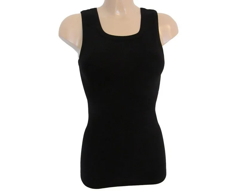 HERMKO Unterhemd 1325 Longshirt Bio-Baumwolle Basic Übergrößen Tank Top angenehm weich, Schwarz, – Produktbild 3 von 3