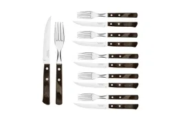 Tramontina Steakbesteck STEAK-/PIZZA Besteck, 6 Personen, Rostfrei, Spülmaschinenfest (12-tlg), 6 Personen, Edelstahl, FSC-zertifiziert, Echtholzgriff, rostfreier Edelstahl, Ergonomisch – Produktbild 1 von 1