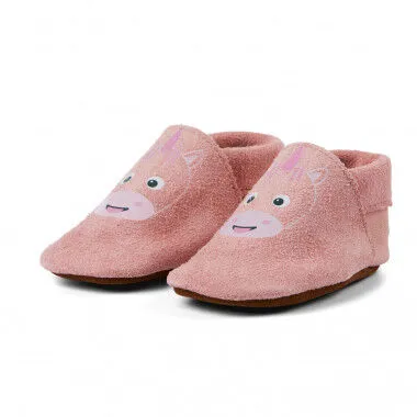 Affenzahn Affenzahn Krabbelschuhe Leder Einhorn S - 16/17, Pink, – Produktbild 1 von 1