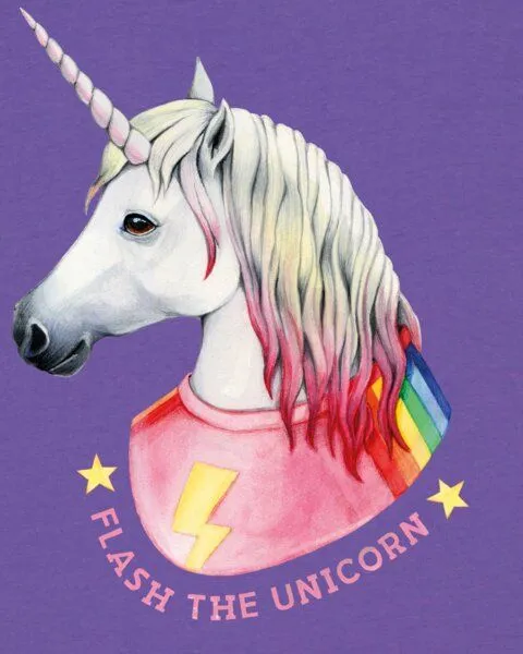 watapparel watapparel T-Shirt Frauen Flash, the unicorn, Purple love, – Produktbild 3 von 3