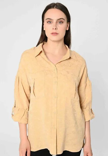 Lovjoi Lovjoi Blouse MANTARI aus TENCEL Lyocellfasern, Brown sugar (beige), – Produktbild 1 von 4