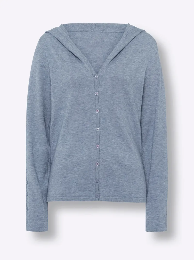 heine Kapuzenstrickjacke bleu-meliert, Bleu-meliert, – Produktbild 2 von 2