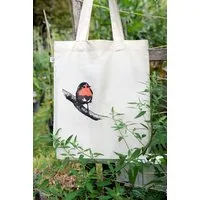 Hirschkind Hirschkind Bio-Fashion-Bag "Rotkehlchen" naturfarben- handbedruckt – Produktbild 1 von 1