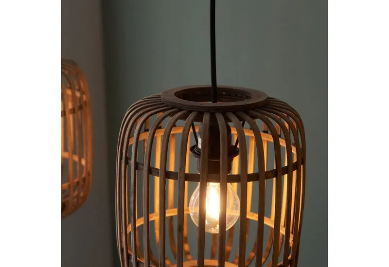 Brilliant Brilliant Pendelleuchte Woodrow, ohne Leuchtmittel, Bambus Lampe, 130 x 105 cm, E27, kürzbar, Braun, – Produktbild 3 von 3