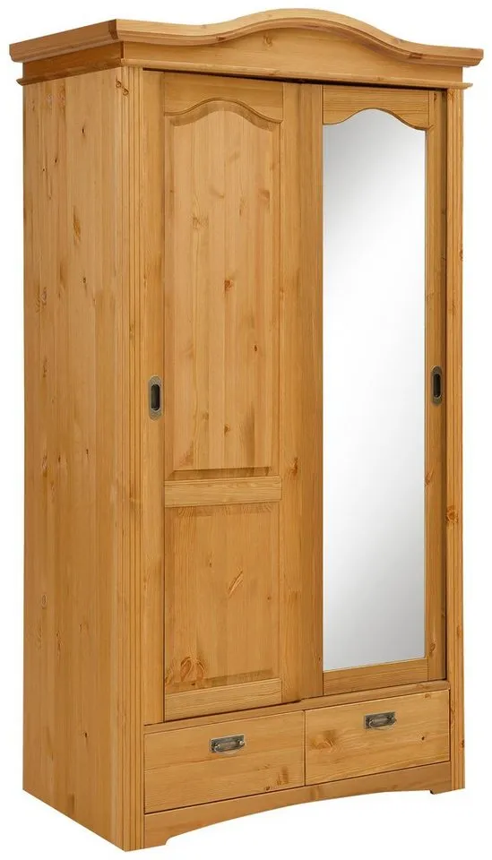 OTTO home Schiebetürenschrank Konrad (B/H/T ca. 111/207/64 cm) Breite 111 cm, aus massiver, FSC®-zertifizierter Kiefer, Beige, – Produktbild 2 von 5