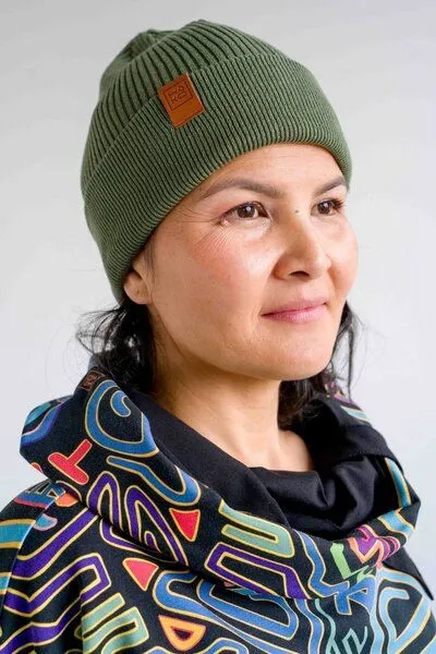 KOKOworld Mütze Peak Knit – Fairtrade Cotton – Klassische Beanie – Warm – Unisex – KOKOworld, Olive (grün), – Produktbild 2 von 4