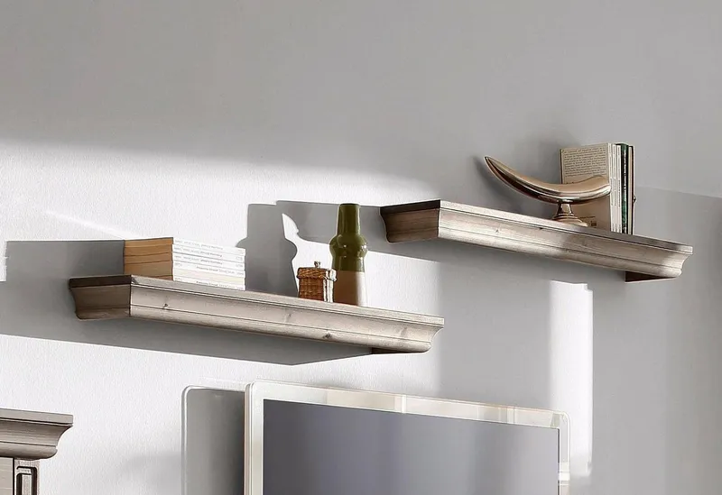 OTTO home Wandregal Vinales, Regal, Wandboard, im 2er Set, aus massiver Kiefer, FSC®, Weiß, – Produktbild 1 von 5