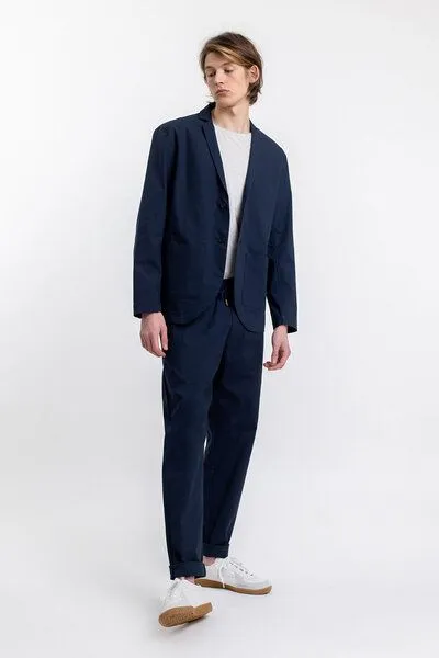 Rotholz Rotholz Workwear Blazer aus Bio Ripstop Blau, Dunkelblau, – Produktbild 3 von 4