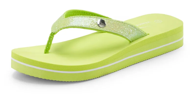 VENICE BEACH VENICE BEACH Sandale, Badeschuh, Badelatsche, Flip Flop, Badeschlappe, Pantolette Badezehentrenner Zehentrenner mit wasserabweisender und leichter Sohle VEGAN, Grün, – Produktbild 3 von 5