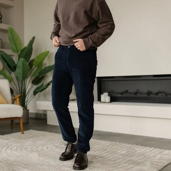 NORDLICHT NORDLICHT Herren Cord Hose Peer aus 100% Bio-Baumwolle, Blau, – Produktbild 1 von 4
