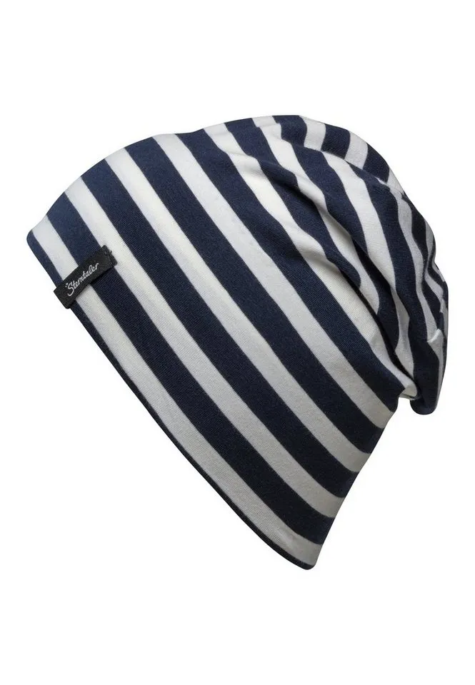 Sterntaler Sterntaler Beanie OCS Beanie (1-St) Kindermütze aus Singlejersey mit breitem Ringel, Blau, – Produktbild 3 von 5