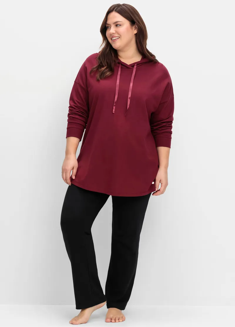 sheego Longsweatshirt, Weinrot, – Produktbild 2 von 2