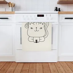 PepMelon Niedliche Katze Geschirrtuch, 50 x 70 cm, Bio-Baumwolle – Produktbild 1 von 1