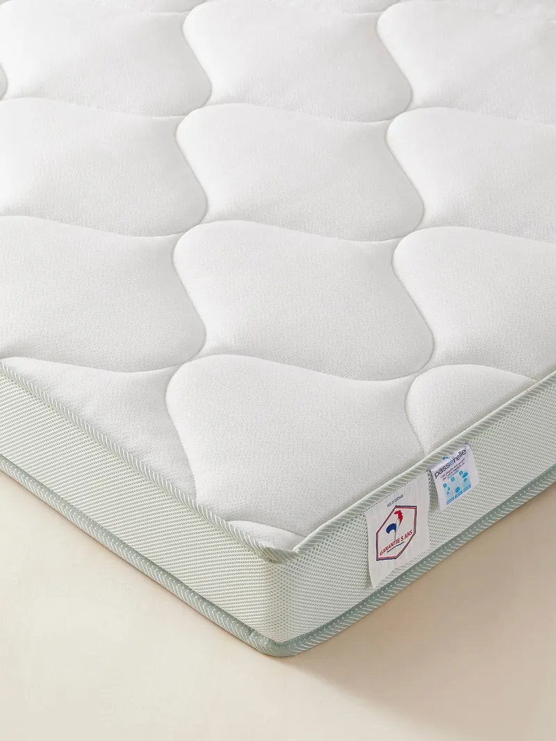 Vertbaudet Kinder Matratze 90x200 cm Schaumstoff mit Passerelle-Ausrüstung, Weiß, – Produktbild 4 von 4