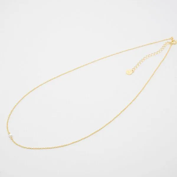 fejn jewelry fejn jewelry Kette single pearl, Gold, – Produktbild 1 von 2