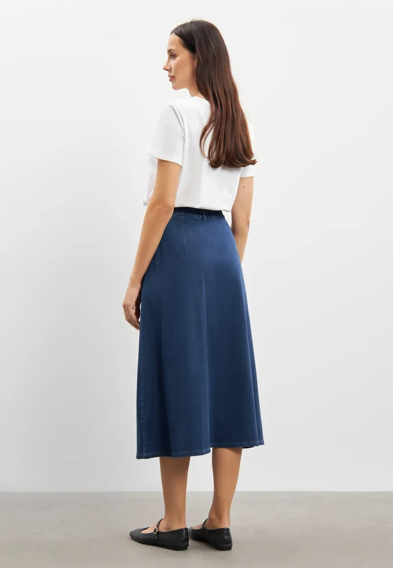 LAURIE LAURIE Damen vegan Rock Asta Medium Blue Denim, Extra dunkelblau, – Produktbild 1 von 2