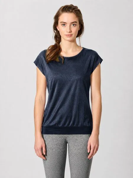HempAge HempAge Damen Yoga T-Shirt Hanf/Bio-Baumwolle, Navy(blau), – Produktbild 5 von 7