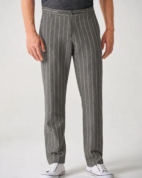 HempAge HempAge Gestreifte Männerhose Hanf/Biobaumwolle, Asphalt(grau), – Produktbild 2 von 4