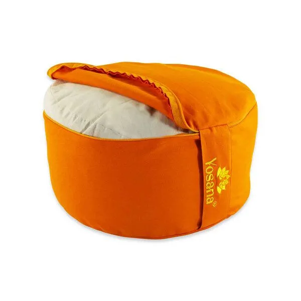 Yosana Yosana Yogakissen XL, 35cm rund, Meditationskissen mit Deutscher Bio-Dinkelspelzen Füllung, Orange, – Produktbild 4 von 4