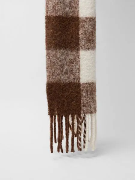 LANIUS LANIUS Karo Schal, Brown/ off white, – Produktbild 4 von 4