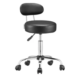 Casaria® Rollhocker Schwarz 360° drehbar mit Rückenlehne – Produktbild 1 von 1