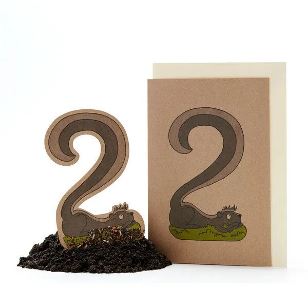 Die Stadtgärtner Die Stadtgärtner Karte zum 2. Geburtstag | Pflanzbares Stinktier mit Wildblumen-Samen – Produktbild 2 von 2