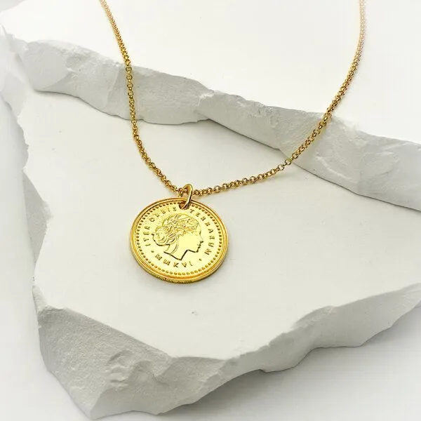 MOANINA MOANINA Kette Münze Venezia - 925 Silber/18k Gold Vermeil - 3 Längen, Gold, – Produktbild 1 von 4