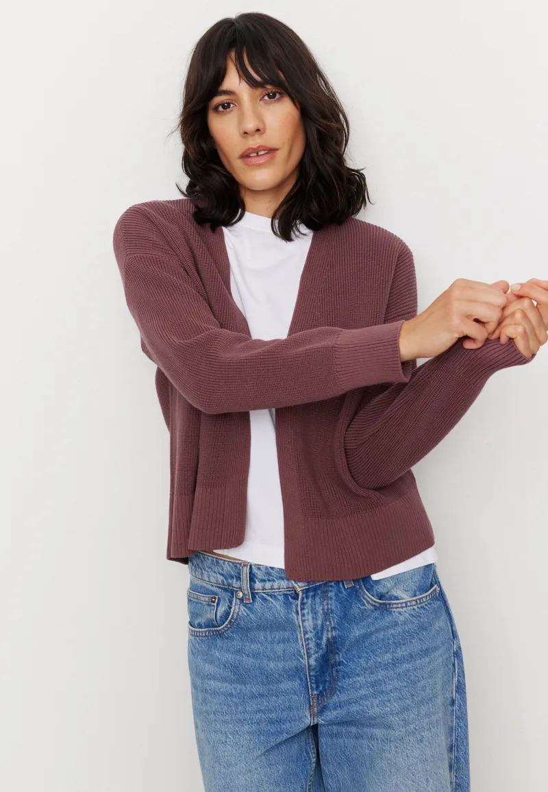 recolution Recolution Damen vegan Strickjacke Moringa Wild Berry, Dunkelrot, – Produktbild 1 von 2