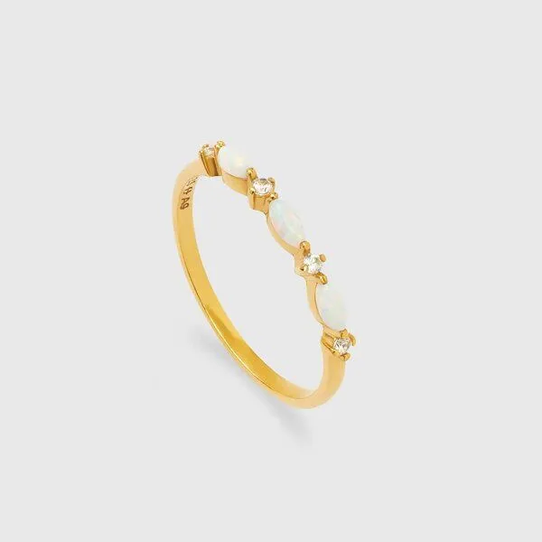 fejn jewelry fejn jewelry Ring 'opal sparkle' - mit Opalen und Zirkonia, Gold, – Produktbild 1 von 3