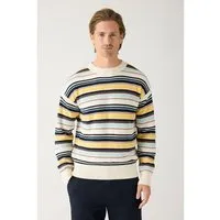 KnowledgeCotton Apparel KnowledgeCotton Apparel Mehrfarbiger Streifenstruktur Pullover aus Bio-Baumwolle - GOTS/Vegan – Produktbild 1 von 1