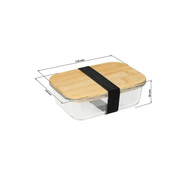 elasto elasto Glasbehälter mit Deckel aus Bambus - Glasbox ist mikrowellengeeignet – Produktbild 2 von 4