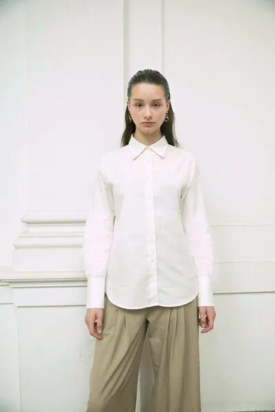 Kiwistories Damen Bluse mit Ananasfaser Kiwistories, Weiss, – Produktbild 3 von 3