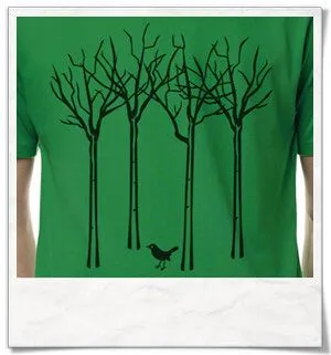 Picopoc Picopoc Vogel im Wald T-Shirt für Männer, Grün, – Produktbild 2 von 4