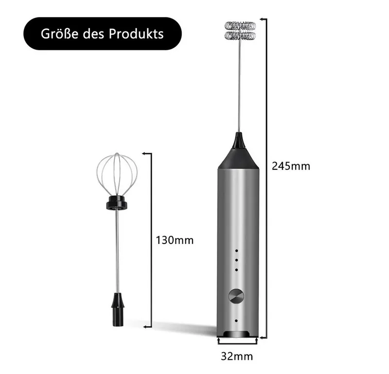 TUWENA Milchaufschäumer Milchaufschäumer Stab elektrisch, USB-C Wiederaufladbarer Aufschäumer – Produktbild 2 von 5