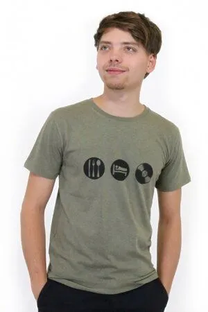 Spangeltangel Spangeltangel T-Shirt "Eat, Sleep, Vinyl", nachhaltig, Vinyl, Herren, Plattenspieler, bedruckt, Grün, – Produktbild 2 von 5
