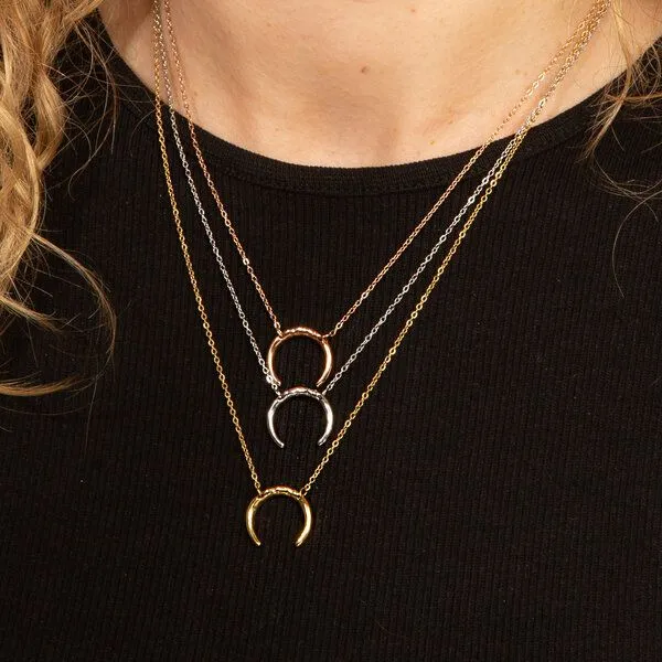 ELEKTROPULLI Feine Mond Kette 42+8 cm von Elektropulli, Rosegold, – Produktbild 4 von 4