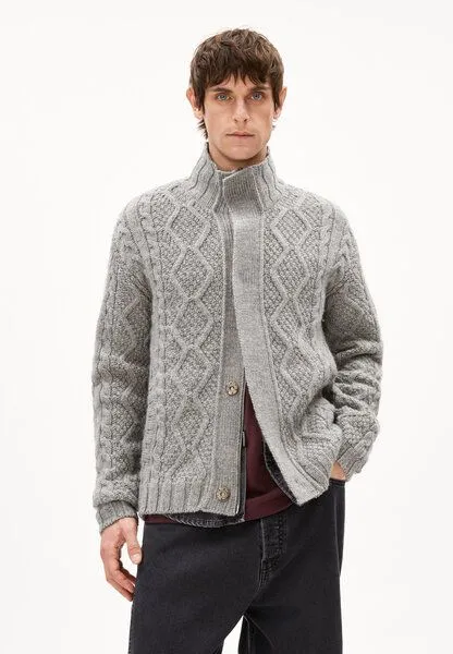 ARMEDANGELS ARMEDANGELS AANTON Herren Strickjacke aus Bio-Woll Mix, Silver melange, – Produktbild 1 von 4