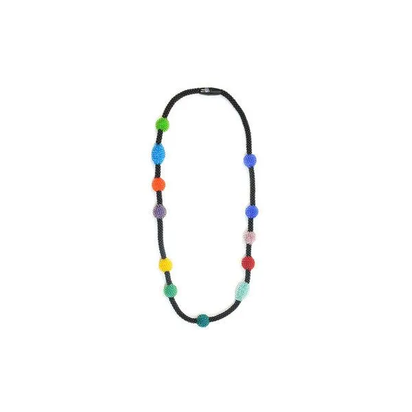 Sakiba Sakiba Kette lang/Dreifacharmband Morse ”Liebe”, Schwarz-bunt, – Produktbild 1 von 4