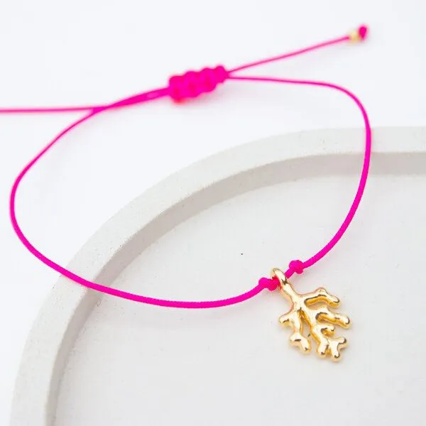 Bow & Hummingbird Bow & Hummingbird Armband auf Karte - Koralle, Red, – Produktbild 1 von 2