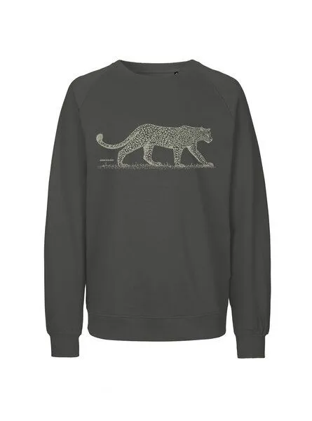 Peaces.bio - handbedruckte Biomode Peaces.bio - handbedruckte Biomode Bio Herren-Sweatshirt Leopard, Graphitgrau, – Produktbild 1 von 2
