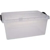 Aufbewahrungsbox "SOFIA" mit Deckel und Tragegriffen, transparent, 22 l – Produktbild 1 von 1
