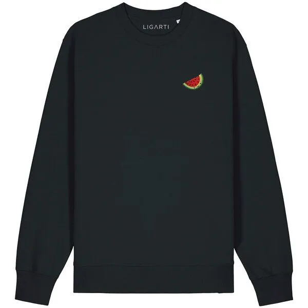LIGARTI Bestickter Pullover – Wassermelone – LIGARTI Tiermanufaktur, Schwarz, – Produktbild 1 von 2